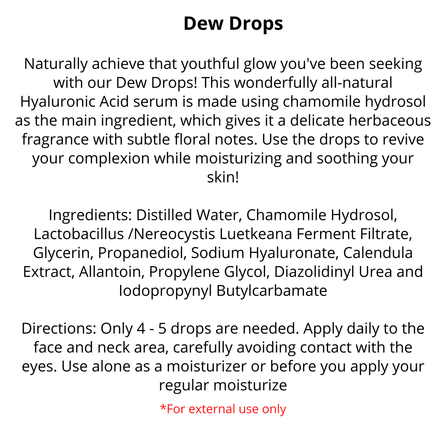 Bulk - Dew Drops, Hyaluronic Acid Serum