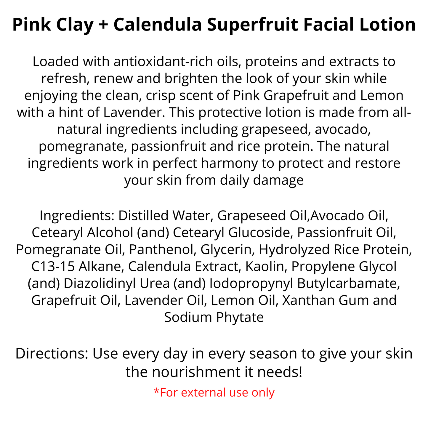 Bulk - Pink Calendula Facial Lotion