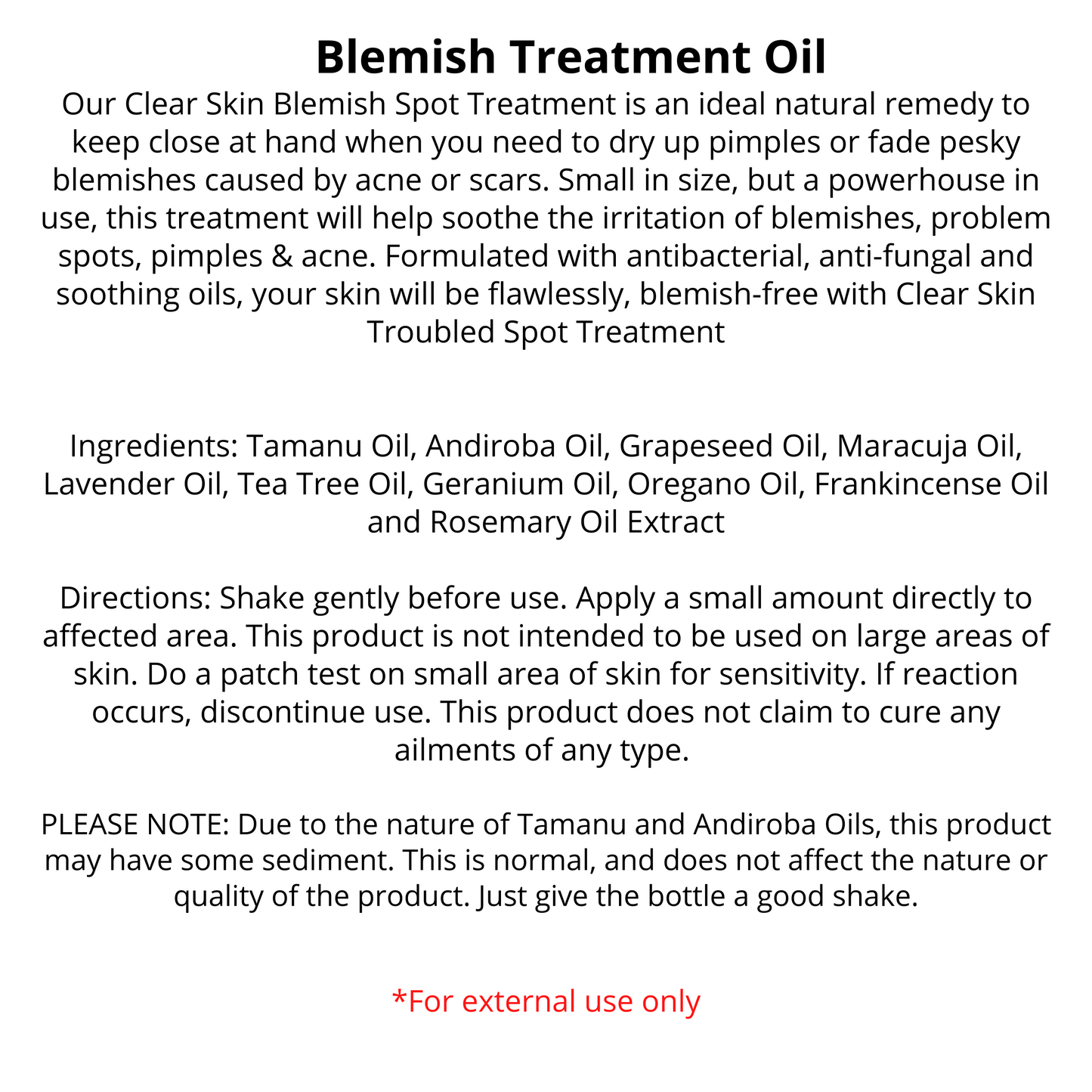 Bulk - Clear Skin Blemish Treatment