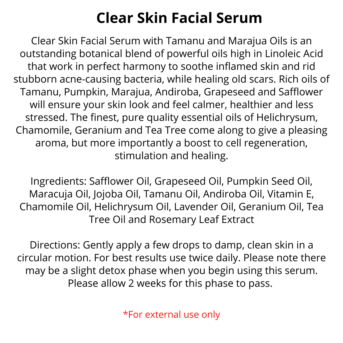 Bulk - Clear Skin Serum