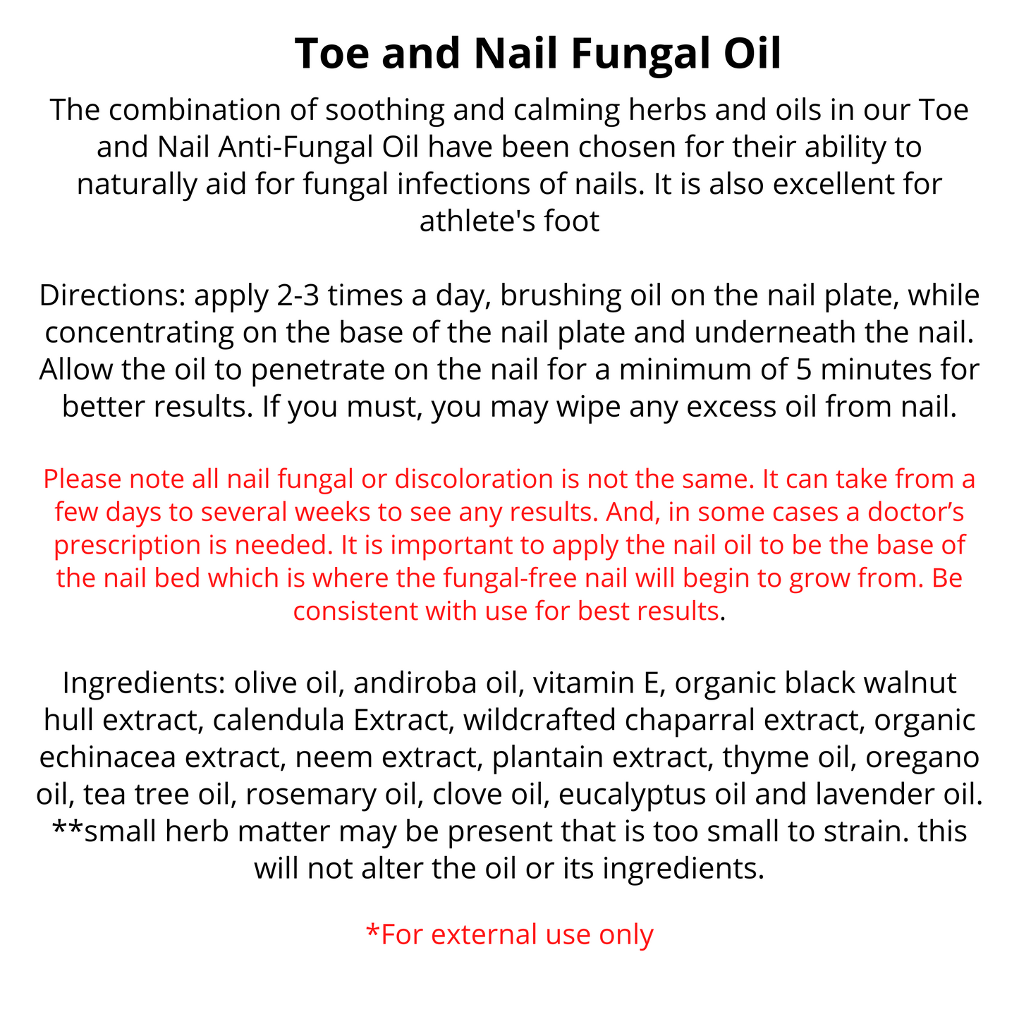 Bulk - Toe & Nail Anti-Fungal Oil